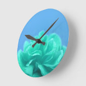 Kleurrijke blauwe groene Floral Ronde Klok (Hoek)