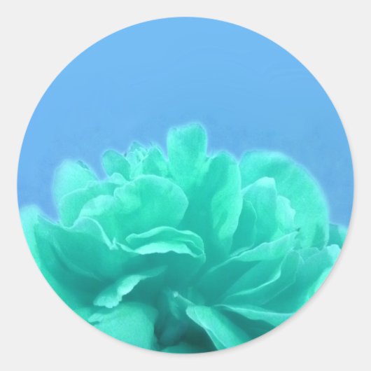 Kleurrijke blauwe groene Floral Ronde Sticker (Voorkant)