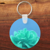 Kleurrijke blauwe groene Floral Sleutelhanger (Voorkant)