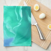 Kleurrijke blauwe groene Floral Theedoek (Quarter Fold)