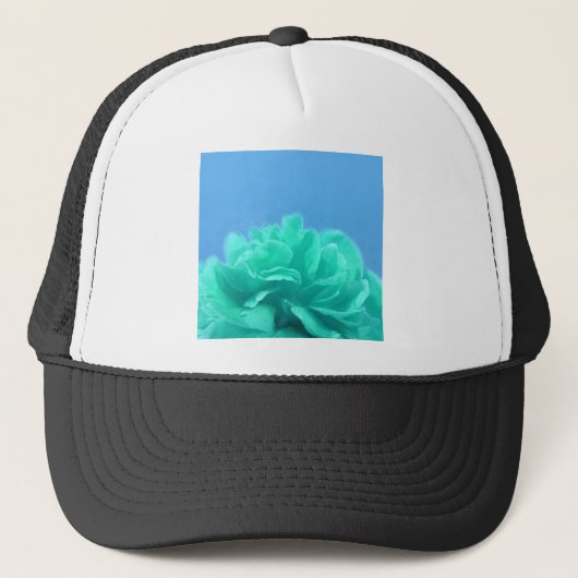 Kleurrijke blauwe groene Floral Trucker Pet (Voorkant)