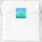 Kleurrijke blauwe groene Floral Vierkante Sticker (Tas)