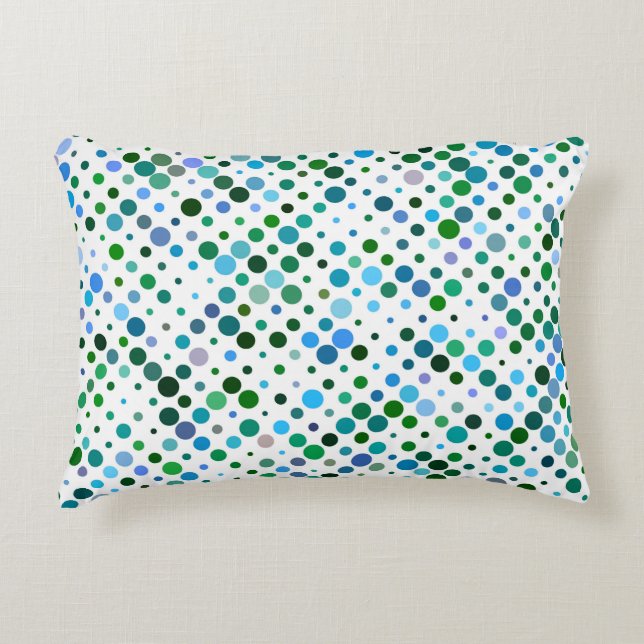 Kleurrijke, Blauwe, Groene & Lavendel Paarse Stipp Accent Kussen (Voorkant)