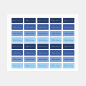 Kleurrijke Blauwe Kinderen Naam Labels voor Kledin (Vel)