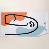 Kleurrijke blauwe Oranje Abstracte lijn Art Aangep Strandlaken (Voorkant)