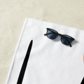 Kleurrijke blauwe Oranje Abstracte lijn Art Aangep Strandlaken (In situ)