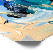 Kleurrijke Blauwe Oranje Abstracte Poster (Hoek)