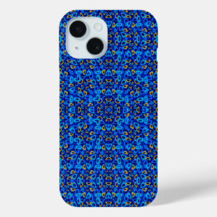 Kleurrijke blauwe ornament abstract iPhone 15 case