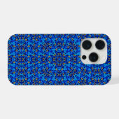 Kleurrijke blauwe ornament abstract iPhone hoesje (Achterkant horizontaal)
