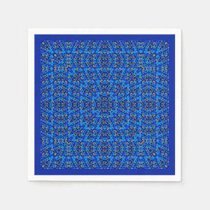 Kleurrijke blauwe ornament abstract servet