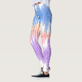 Kleurrijke Blauwe Paarse Witte Abstracte Muziekgol Leggings (Links)