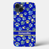 Kleurrijke blauwe poten gepersonaliseerd Case-Mate iPhone case (Achterkant)