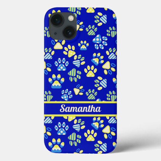 Kleurrijke blauwe poten gepersonaliseerd Case-Mate iPhone case (Achterkant)