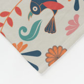 Kleurrijke blauwe rode bloem fleece deken (Hoek)