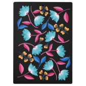 Kleurrijke blauwe roze folkflorale kunst klembord (Achterkant)