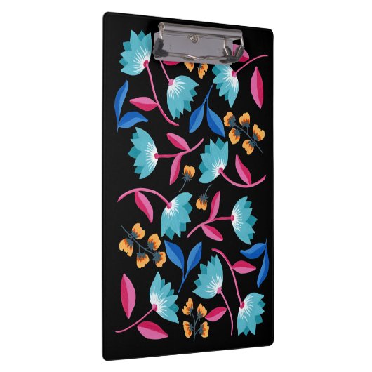Kleurrijke blauwe roze folkflorale kunst klembord (Rechts)