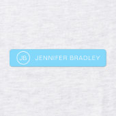 Kleurrijke Blauwe Roze Monogram Gepersonaliseerde Labels (Design 1)