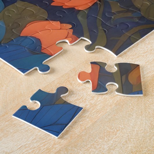 Kleurrijke Blauwe Siamese Kat Botanische Tuin Legpuzzel (Zijkant)