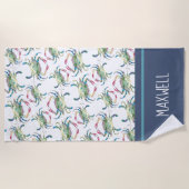 Kleurrijke Blauwe Strandkrab Strandlaken (Voorkant)