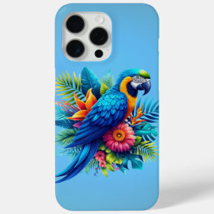 Kleurrijke, blauwe tropische ara iPhone 15 pro max hoesje