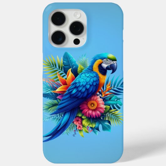 Kleurrijke, blauwe tropische ara Case-Mate iPhone case (Achterkant)