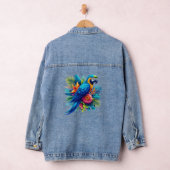 Kleurrijke, blauwe tropische ara denim jacket (Hangar)