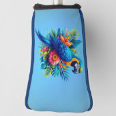 Kleurrijke, blauwe tropische ara golfheadcover (Draai 90)
