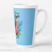 Kleurrijke, blauwe tropische ara latte mok (Rechts)