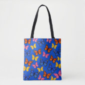 Kleurrijke Blauwe Vlinders Tote Bag (Voorkant)