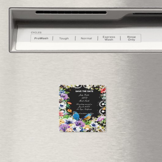 Kleurrijke Blauwe Vogels & Botanisch sparen de dat Magneet (Insitu (Vaatwasser))