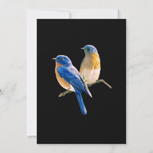 Kleurrijke Blauwe Vogels & Botanische Bloemen Brui Kaart (Achterkant)