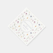 Kleurrijke blauwe wildflower bruiloft papieren ser servet (Hoek)