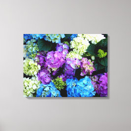 Kleurrijke Blauwe Witte Bloemen Canvas Canvas Prin Afdruk