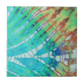 Kleurrijke Blauwgroen bruine Abstracte moderne bat Tegeltje (Voorkant)