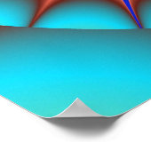 Kleurrijke Blauwgroen, Roze en Groene Fractal Poster (Hoek)