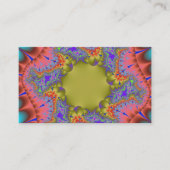 Kleurrijke Blauwgroen, Roze en Groene Fractal Visitekaartje (Voorkant)