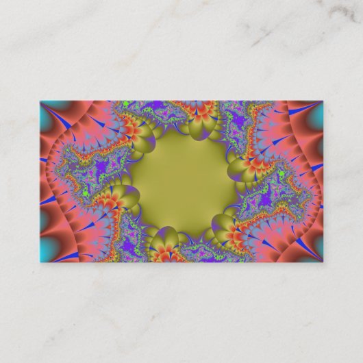 Kleurrijke Blauwgroen, Roze en Groene Fractal Visitekaartje (Voorkant)