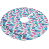 Kleurrijke Blauwgroen, Roze en Paarse Tak Familien Kerstboom Rok (Gekanteld)