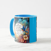 Kleurrijke Blauwvogelbloemen Romeinen Bijbelvers K Mok (Voorkant links)