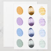 Kleurrijke Bleke paaseieren Feestdagenkaart (Voorkant / Achterkant)