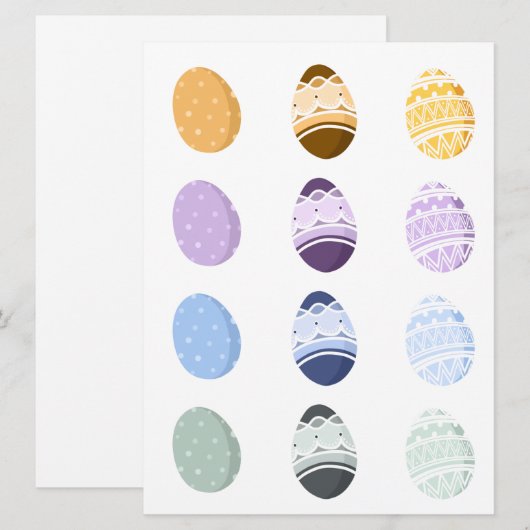 Kleurrijke Bleke paaseieren Feestdagenkaart (Voorkant / Achterkant)
