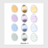 Kleurrijke Bleke paaseieren Sticker (Vel)