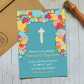 Kleurrijke Blessing Doopuitnodiging Kaart