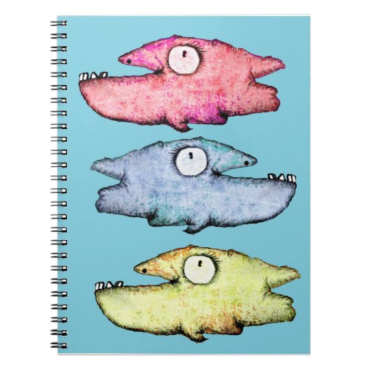 Kleurrijke blije tandvis in het zee notitieboek (Voorkant)