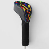 Kleurrijke bliksembollen golfheadcover (Schuin)