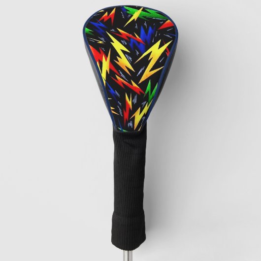 Kleurrijke bliksembollen golfheadcover (Voorkant)
