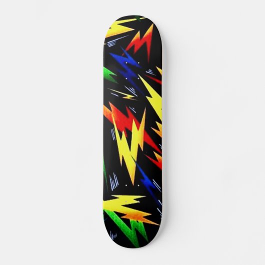 Kleurrijke bliksembollen persoonlijk skateboard (Voorkant)