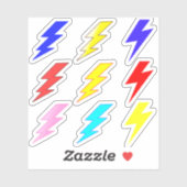 Kleurrijke Bliksemschicht Pak Sticker (Vel)