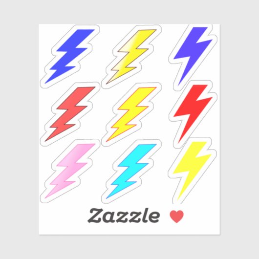 Kleurrijke Bliksemschicht Pak Sticker (Vel)