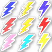 Kleurrijke Bliksemschicht Pak Sticker (Voorkant)